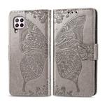 For Huawei Nova 6 SE Butterfly Love Flower Embossed Horizontal Flip Leather Case with Bracket / Card Slot / Wallet / Lanyard(Gray)