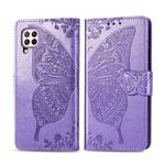 For Huawei Nova 6 SE Butterfly Love Flower Embossed Horizontal Flip Leather Case with Bracket / Card Slot / Wallet / Lanyard(Light Purple)