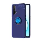 For OPPO Realme X50 Metal Ring Holder 360 Degree Rotating TPU Case(Blue+Blue)
