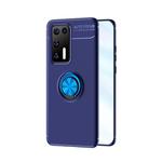 For Huawei P40 Metal Ring Holder 360 Degree Rotating TPU Case(Blue+Blue)