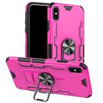 For iPhone XS Max Shockproof PC + TPU Protective Case with Beer Opener & Car Holder(Rose Red)