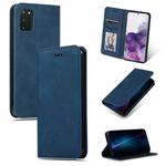 For Galaxy S20 Retro Skin Feel Business Magnetic Horizontal Flip Leather Case(Navy Blue)