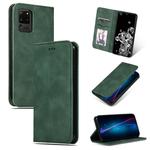 For Galaxy S20 Ultra Retro Skin Feel Business Magnetic Horizontal Flip Leather Case(Army Green)