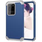 For Galaxy S20 Ultra PC + Silicone Three-piece Shockproof Protection Case(Blue)