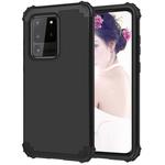 For Galaxy S20 Ultra PC + Silicone Three-piece Shockproof Protection Case(Black)