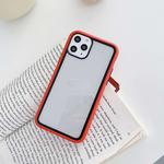 For iPhone 11 Rainbow Skin Feeling TPU + PC Protective Case(Red+Black)