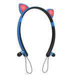 ZW29 Cat Ear Stereo Sound HIFI Fashion Outdoor Portable Sports Wireless  Bluetooth Headset with Mic & LED Light Glowing(Blue)