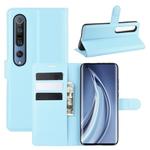 For Xiaomi Mi 10 / Mi 10 Pro Litchi Texture Horizontal Flip Protective Case with Holder & Card Slots & Wallet(Blue)