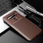 For LG K61 Carbon Fiber Texture Shockproof TPU Case(Brown)