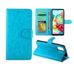 For Galaxy A71 Crazy Horse Texture Leather Horizontal Flip Protective Case with Holder & Card Slots & Wallet & Photo Frame(Baby Blue)