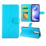 For Xiaomi Redmi K30 Crazy Horse Texture Leather Horizontal Flip Protective Case with Holder & Card Slots & Wallet & Photo Frame(Baby Blue)