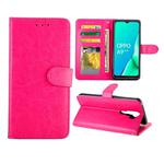 For OPPO A9 (2020) / A5 (2020) Crazy Horse Texture Leather Horizontal Flip Protective Case with Holder & Card Slots & Wallet & Photo Frame(Magenta)