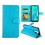 For OPPO A9 (2020) / A5 (2020) Crazy Horse Texture Leather Horizontal Flip Protective Case with Holder & Card Slots & Wallet & Photo Frame(Baby Blue)