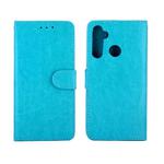 For OPPO Realme 5 Crazy Horse Texture Leather Horizontal Flip Protective Case with Holder & Card Slots & Wallet & Photo Frame(Baby Blue)