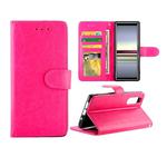 For Sony Xperia 5 Crazy Horse Texture Leather Horizontal Flip Protective Case with Holder & Card Slots & Wallet & Photo Frame(Magenta)