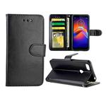 For Motorola MOTO E6 Play Crazy Horse Texture Leather Horizontal Flip Protective Case with Holder & Card Slots & Wallet & Photo Frame(Black)