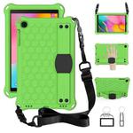 For GalaxyTab A 10.1 (2019) T510  Honeycomb Design EVA + PC Four Corner Anti Falling Flat Protective Shell With Straps(Green+Black)