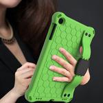 For iPad mini 5 / 4 / 3 / 2 /1 Honeycomb Design EVA + PC Four Corner Anti Falling Flat Protective Shell With Straps(Green+Black)