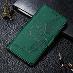 For Huawei P40 Litchi Texture Feather Embossing Horizontal Flip Leather Case with Holder & Card Slots & Wallet & Photo Frame & Lanyard(Green)