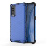 For OPPO Reno 3 Pro Shockproof Honeycomb PC + TPU Case(Blue)