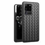 For Galaxy S20 Plus Non-Slip Classic Woven Pattern Breathable TPU Case(Black)