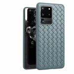 For Galaxy S20 Ultra Non-Slip Classic Woven Pattern Breathable TPU Case(Gray)