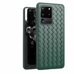 For Galaxy S20 Ultra Non-Slip Classic Woven Pattern Breathable TPU Case(Green)
