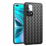 For Huawei P40 Non-Slip Classic Woven Pattern Breathable TPU Case(Black)