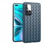 For Huawei P40 Non-Slip Classic Woven Pattern Breathable TPU Case(Blue)