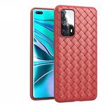 For Huawei P40 Pro Non-Slip Classic Woven Pattern Breathable TPU Mobile Phone Case(Red)