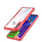 For Galaxy A21 Transparent PC + TPU Full Coverage Shockproof Protective Case(Red)