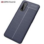 For OPPO Find X2 Litchi Texture TPU Shockproof Case(Navy Blue)