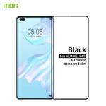 For Huawei P40 MOFI 9H 3D Explosion-proof Curved Screen Tempered Glass Film(Black)