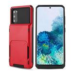 For Galaxy S20 Drop & Shockproof TPU+PC Case with Card Slot(Red)