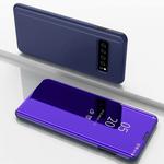 For LG V60 Plated Mirror Horizontal Flip Leather Case with Holder(Purple Blue)