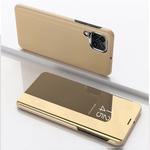 For Huawei P40 Lite/Nova 7i Plated Mirror Horizontal Flip Leather Case with Holder(Gold)