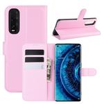 For OPPO Find X2 Litchi Texture Horizontal Flip PU Leather Protective Case with Holder & Card Slots & Wallet(Pink)