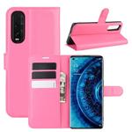 For OPPO Find X2 Litchi Texture Horizontal Flip PU Leather Protective Case with Holder & Card Slots & Wallet(Rose red)