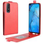 For OPPO Reno 3 Pro R64 Texture Single Vertical Flip Leather Protective Case with Card Slots & Photo Frame(Red)