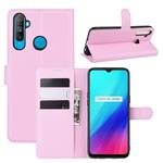 For OPPO Realme C3 (3 Cameras) Litchi Texture Horizontal Flip Protective Case with Holder & Card Slots & Wallet(Pink)