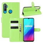 For OPPO Realme C3 (3 Cameras) Litchi Texture Horizontal Flip Protective Case with Holder & Card Slots & Wallet(Green)
