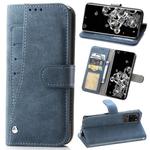 For Galaxy S20 Ultra Rotary Card Matte PU Leather Case with Card Slots & Photo Frame & Holder(Blue)