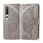 For Xiaomi 10 Butterfly Love Flower Embossed Horizontal Flip Leather Case with Bracket / Card Slot / Wallet / Lanyard(Gray)