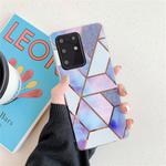 For Galaxy A51 Plating Colorful Geometric Pattern Mosaic Marble TPU Mobile Phone Case(Blue PJ4)
