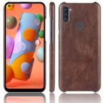For Galaxy M11 Shockproof Litchi Texture PC + PU Case(Brown)