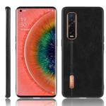 For Oppo Find X2 Pro Shockproof Sewing Cow Pattern Skin PC + PU + TPU Case(Black)