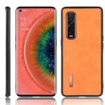 For Oppo Find X2 Pro Shockproof Sewing Cow Pattern Skin PC + PU + TPU Case(Orange)