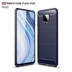 For Xiaomi Redmi Note 9 Pro Max / Note 9 Pro / Note 9S Brushed Texture Carbon Fiber TPU Case(Navy Blue)
