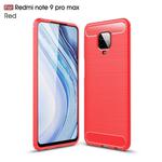 For Xiaomi Redmi Note 9 Pro Max / Note 9 Pro / Note 9S Brushed Texture Carbon Fiber TPU Case(Red)
