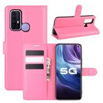 For vivo Z6 5G Litchi Texture Horizontal Flip Protective Case with Holder & Card Slots & Wallet(Rose red)